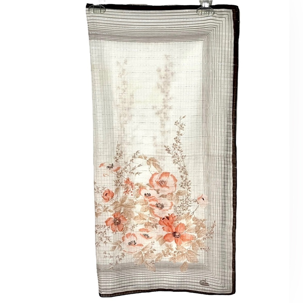 Vintage Louis Floral Scarf Coral/Brown